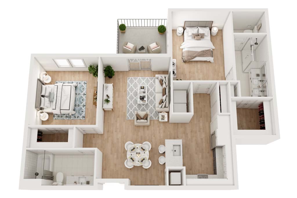 Floor plan layout diagram for 2C - AMI 80% - INCOME RESTRICTIONS APPLY